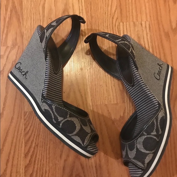 Coach Shoes - Coach Tawney blue wedge sandals